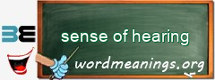 WordMeaning blackboard for sense of hearing